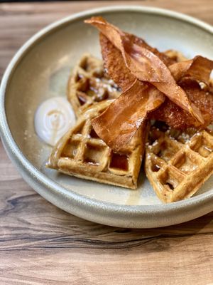Chicken waffle 🍗🧇  at Malila Coffee in Valencia