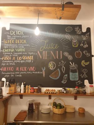 Vegan Juice Menu at Green Island in Puerto Baquerizo Moreno