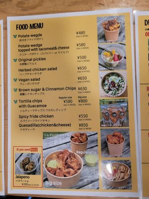 Menu 9/20 at Sunny Tacos in Okinawa