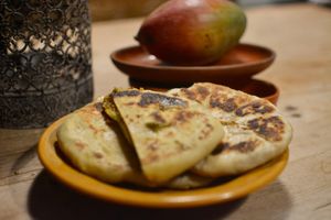 Stuffed Spicy Potato Paratha at Eden Vegan Kitchen in Leiria