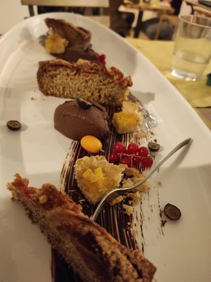 Dessert finale a Finale Ligure!! 😜 Menù degustazione abbondante! accoglienza e gentilezza mai vista!! Grazie mille!! Ritorneremo a trovarvi!! at Valhalla in Finale Ligure