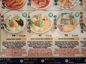 Part of the menu :) at Takumi Ramen Kitchen in Vienna