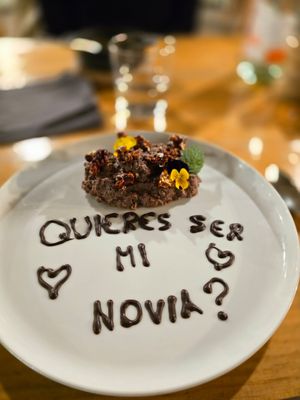 Chocolate mousse with nuts. at TERRA in Funchal