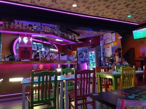 One of the 2 inside rooms at Taco&Burrito in Albufeira