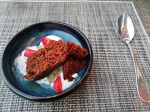 Chocolate cake at The Market Restaurant in Albufeira