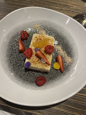 Lime and cashew cheesecake   at The Market Restaurant in Albufeira