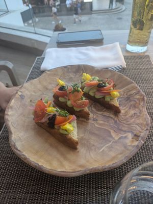 Bruschetta, my boyfriend's favourite dish at The Market Restaurant in Albufeira