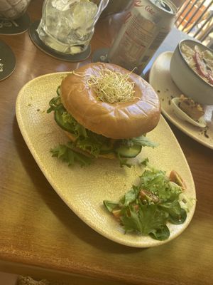 Green beauty bagel  at Neighbours in Tenerife