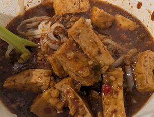 Vegan Thai ramen with tofu and broccoli at Simply Asia - Garden Route in Western Cape