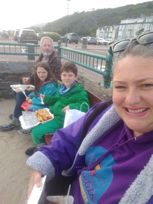 Vegan fish, vegan nuggets and vegan sausage and chips! at Walkers Quality Fish & Chips in Aberdovey