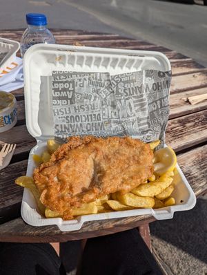 Amazing 'fish' and chips!!! Would definitely recommend! at Walkers Quality Fish & Chips in Aberdovey