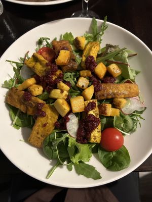 Tofu salad (dry tofu but rest of the salad was good)  at Bianco's in St Julians