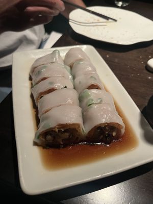 Crispy wild mushroom and bean curd cheung funn  at Yauatcha - Soho in London