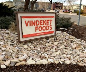 Outdoor sign at Vindeket Foods in Fort Collins