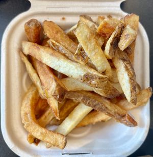 Fries  at A. T. M. Vegan Deli in Brooklyn