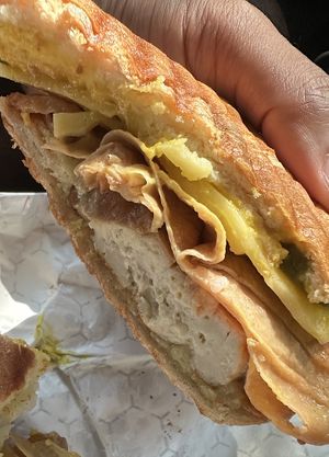 C.B.N. (Cuban sandwich)  at A. T. M. Vegan Deli in Brooklyn