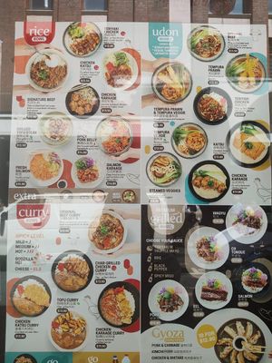 Menu including other plant based options at Rice Workshop in Melbourne