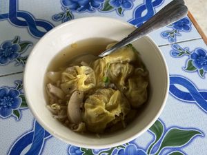 Wonton soup  at Ing Thammachard in Prachinburi