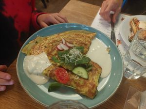 Crepes with spinach at Green Way - Food For Life in Sopot