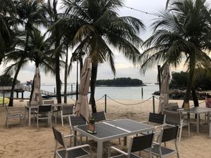 View to beach   at Ola Beach Club in Central Singapore