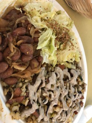 Verza, borlotti sagra style, riso saltato, 100% vegan! #Veganuary at Animo Cucina Naturale in Brescia