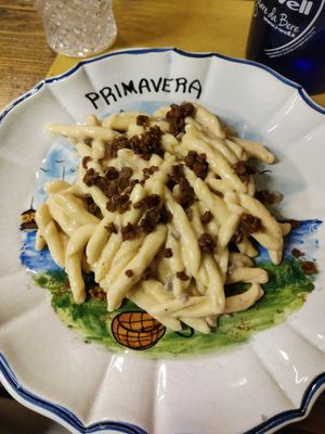 Strozzapreti alla norcina at Animo Cucina Naturale in Brescia