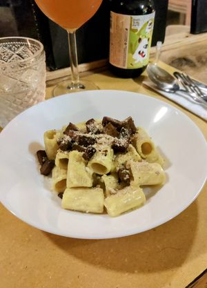 Carbonara at Animo Cucina Naturale in Brescia