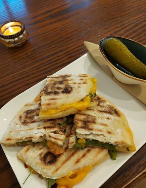 Homemade Pita with vegan Cheese. at Soulcafé in Berlin