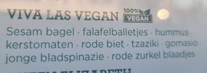 Part of menu. Vegan is labelled at WASBAR in Bruges