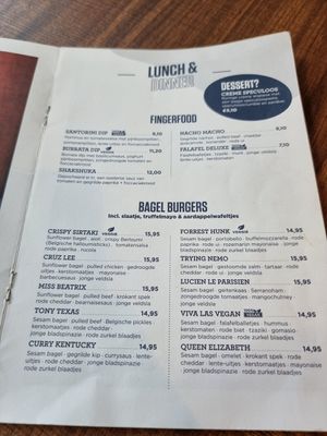 Menu at WASBAR in Bruges