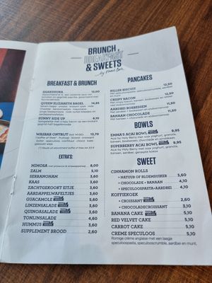 Menu at WASBAR in Bruges