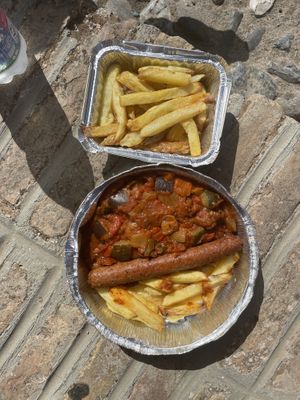 Pisto con salchicha  at El kamaleon sabroson in Granada