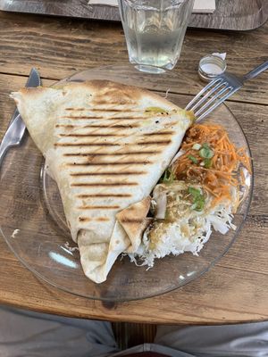 Dhal wrap with salad  at L'Okara in Caen