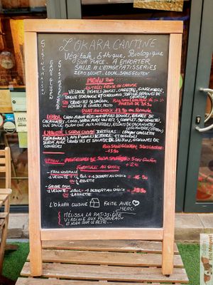 Menu at L'Okara in Caen