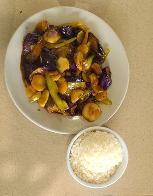 Eggplant in garlic sauce 😋 at Bo Asian Bistro in Round Rock
