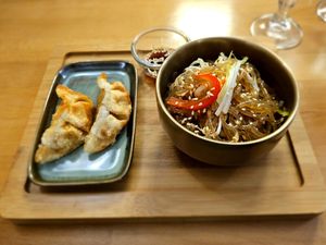 Raviolis and vermicelles de palates douce. at Sodam in Paris