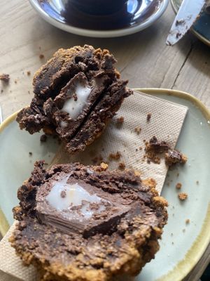 vegan crème egg scotch egg!  at Zola's Bakery in Galashiels