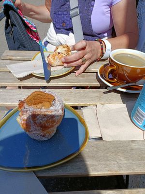 Absolutely amazing wee local cafe. Biscoff cuffing for me and PBJ for mum. at Zola's Bakery in Galashiels
