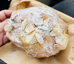Almond croissant   at Zola's Bakery in Galashiels