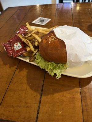 Vegan burger  at Border Psycho in Tijuana