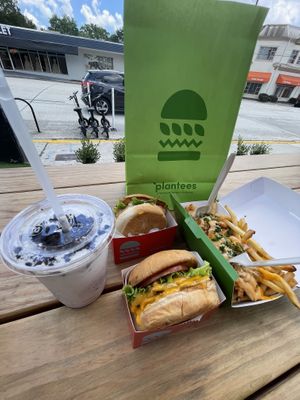 Single and double burgers   at Plantees in Orlando