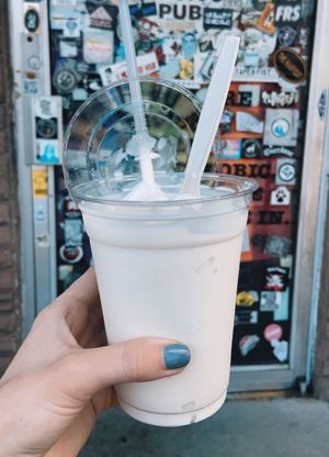 vanilla shake- 10000/10 it’s just like creamy vegan ice cream!!  at Plantees in Orlando