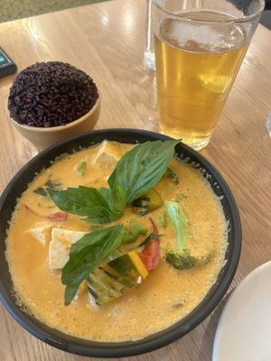 Pumpkin curry with forbidden rice   at Kati Vegan Thai in Kirkland