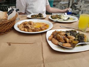 Beans and potato at Vradeto Tavern in Vradeto