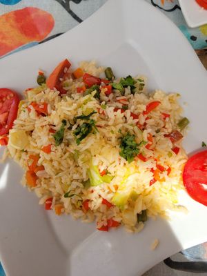 arroz con verduras at La Tia Fela in Paracas