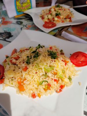 el plato veganizado at La Tia Fela in Paracas