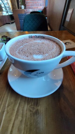 Hot chocolate with Oat Milk at Frogmoon in Aberdeen