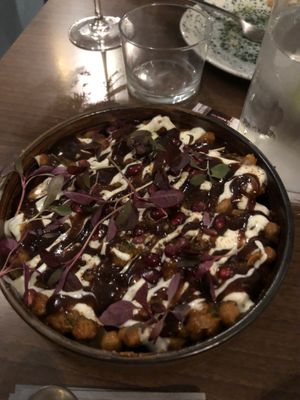 Samosa chaat   at Murphy's Pakora Bar in Glasgow