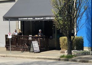 Outside  at Blaze Gourmet Burgers in Vancouver