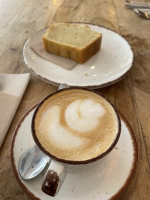 Bizcocho de naranja + café  at Kefi Café in Javea